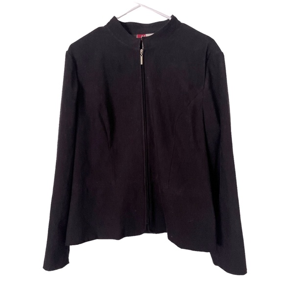 JM Collection Jackets & Blazers - JM Collection Black Zip Front Blazer Jacket Size 16